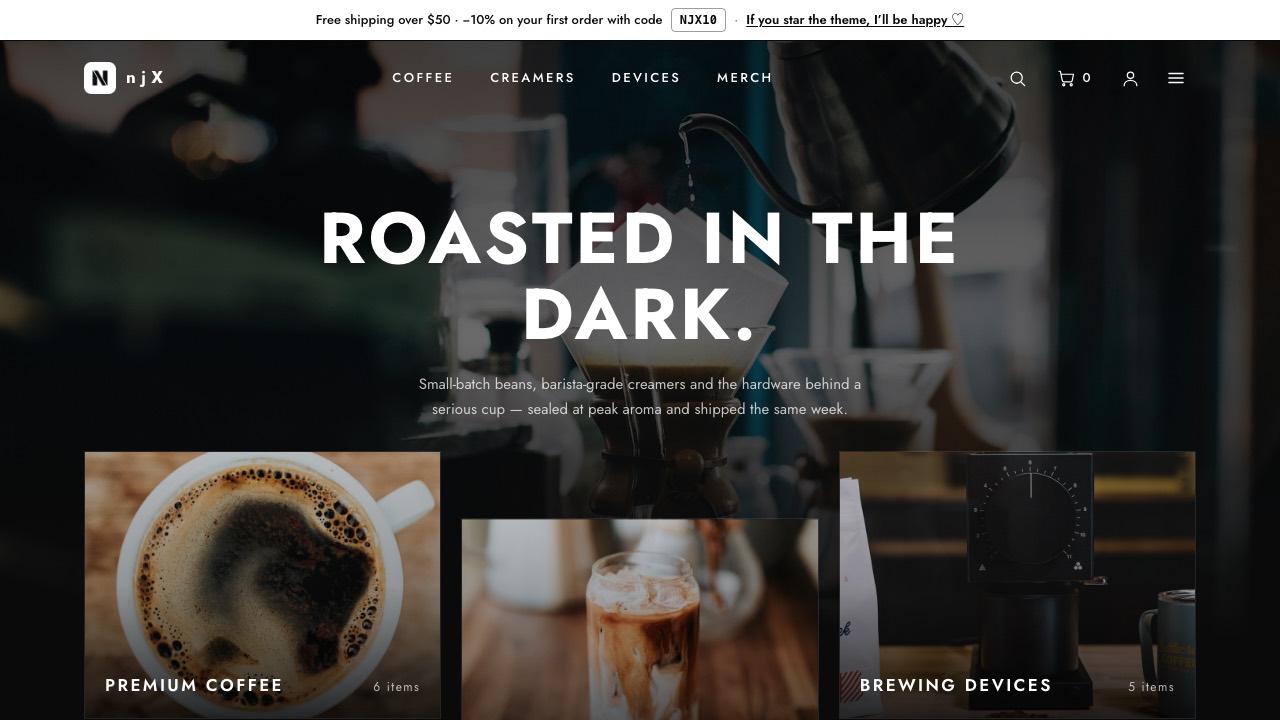 astro-njx-dark-lux home page